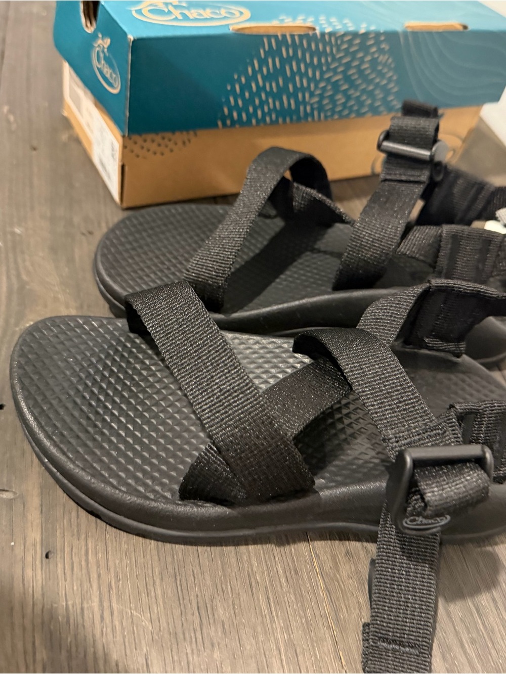 Chaco Kids Black Adjustable Strap Sandals - Picture 3 of 3